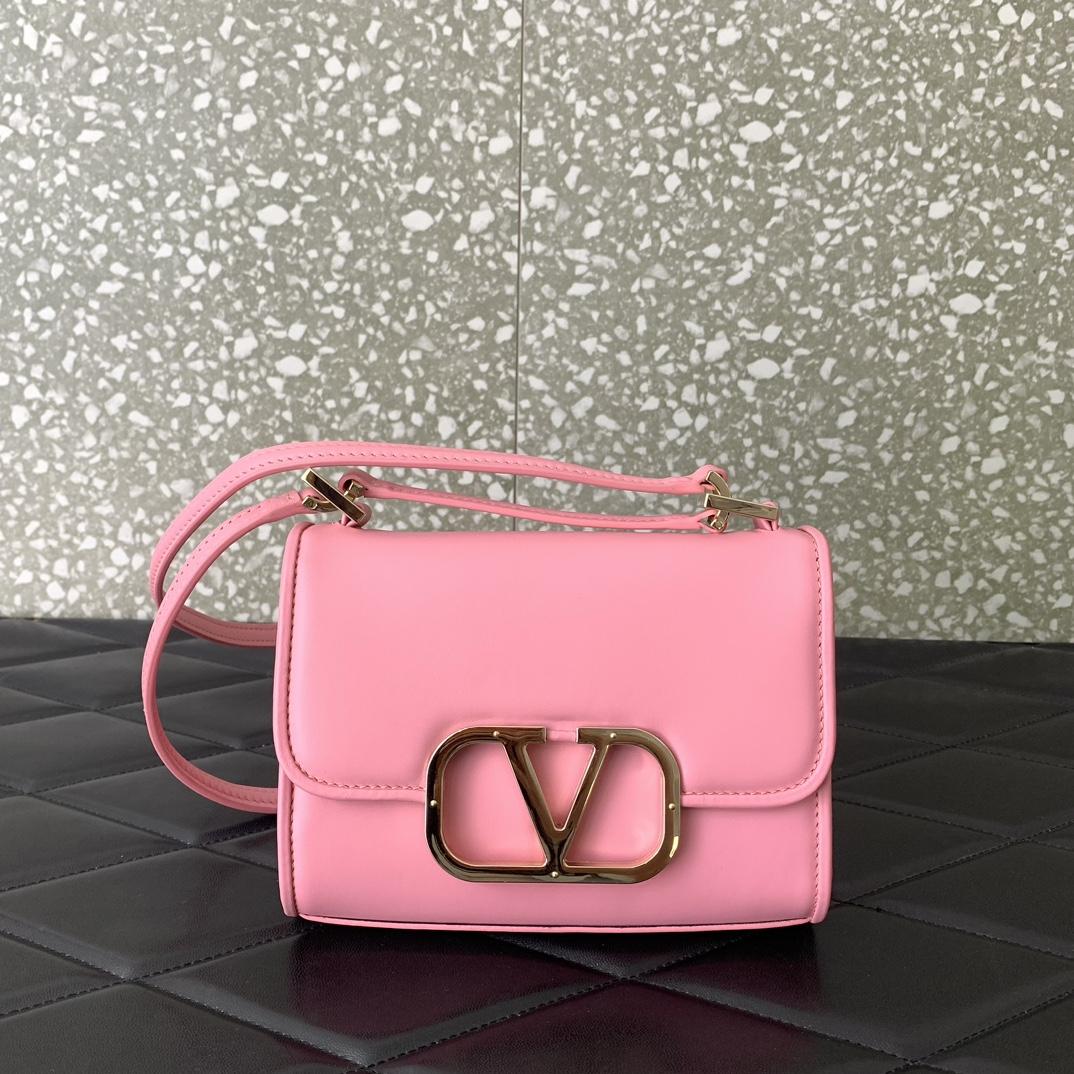 Valenti Small VLogo Type Shoulder Bag In Calfskin - EUR FASHION