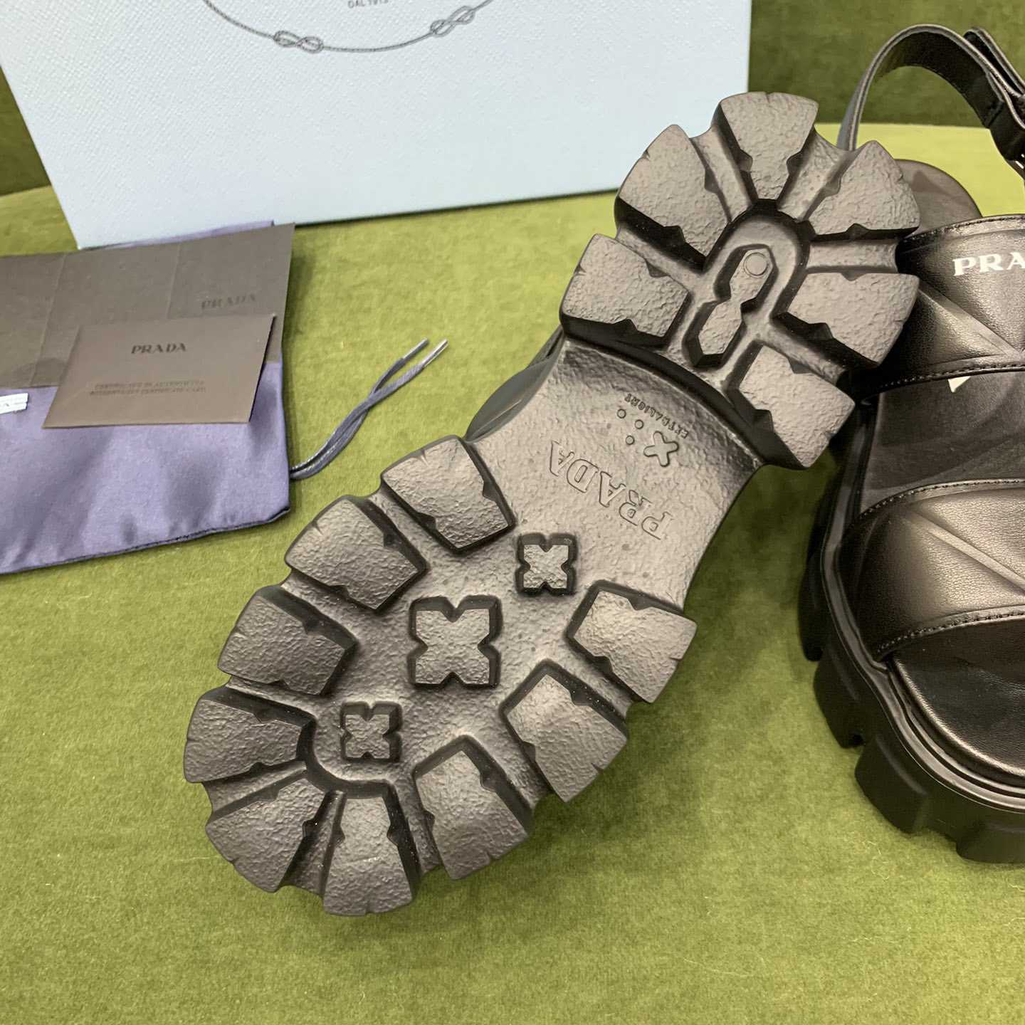 Prada Monolith Leather Sandals - EUR FASHION