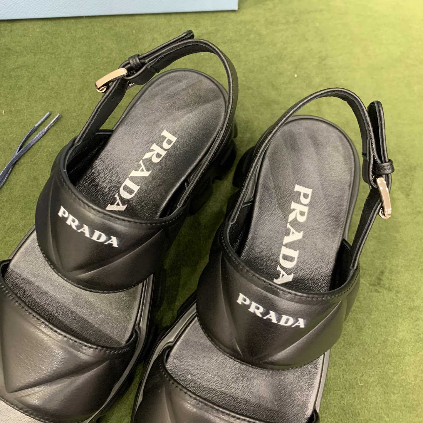 Prada Monolith Leather Sandals - EUR FASHION