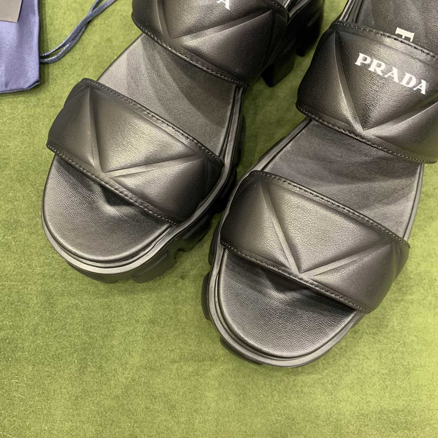 Prada Monolith Leather Sandals - EUR FASHION