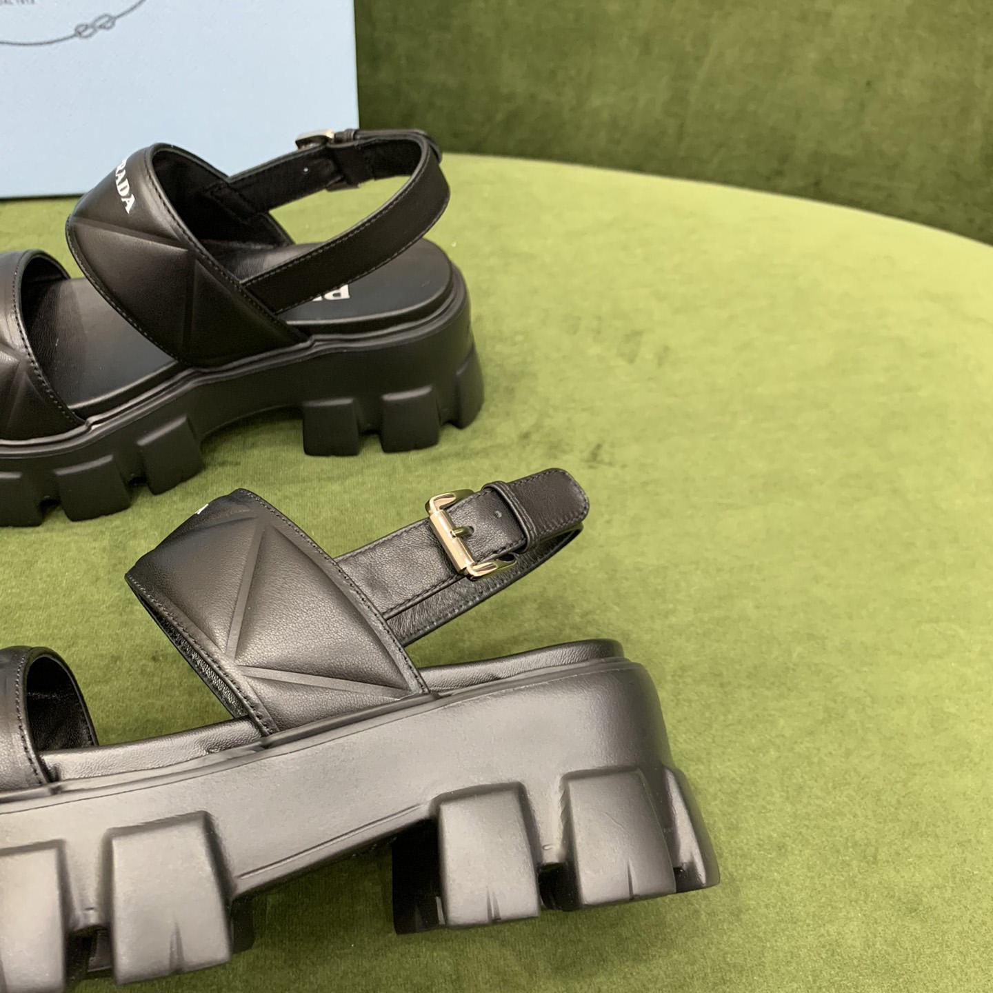 Prada Monolith Leather Sandals - EUR FASHION