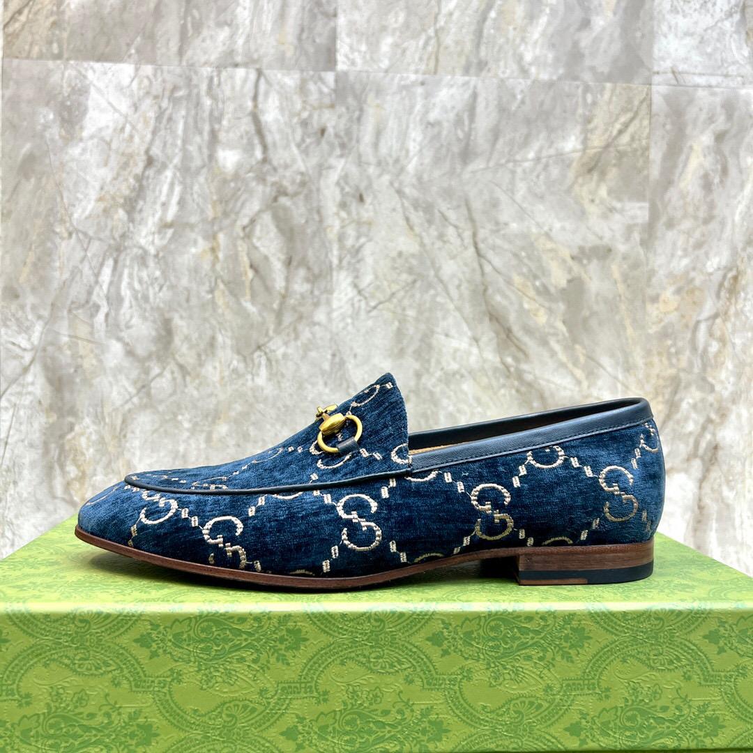 Gucci Men's Gucci Jordaan GG Velvet Loafer(Upon Uk Size) - EUR FASHION