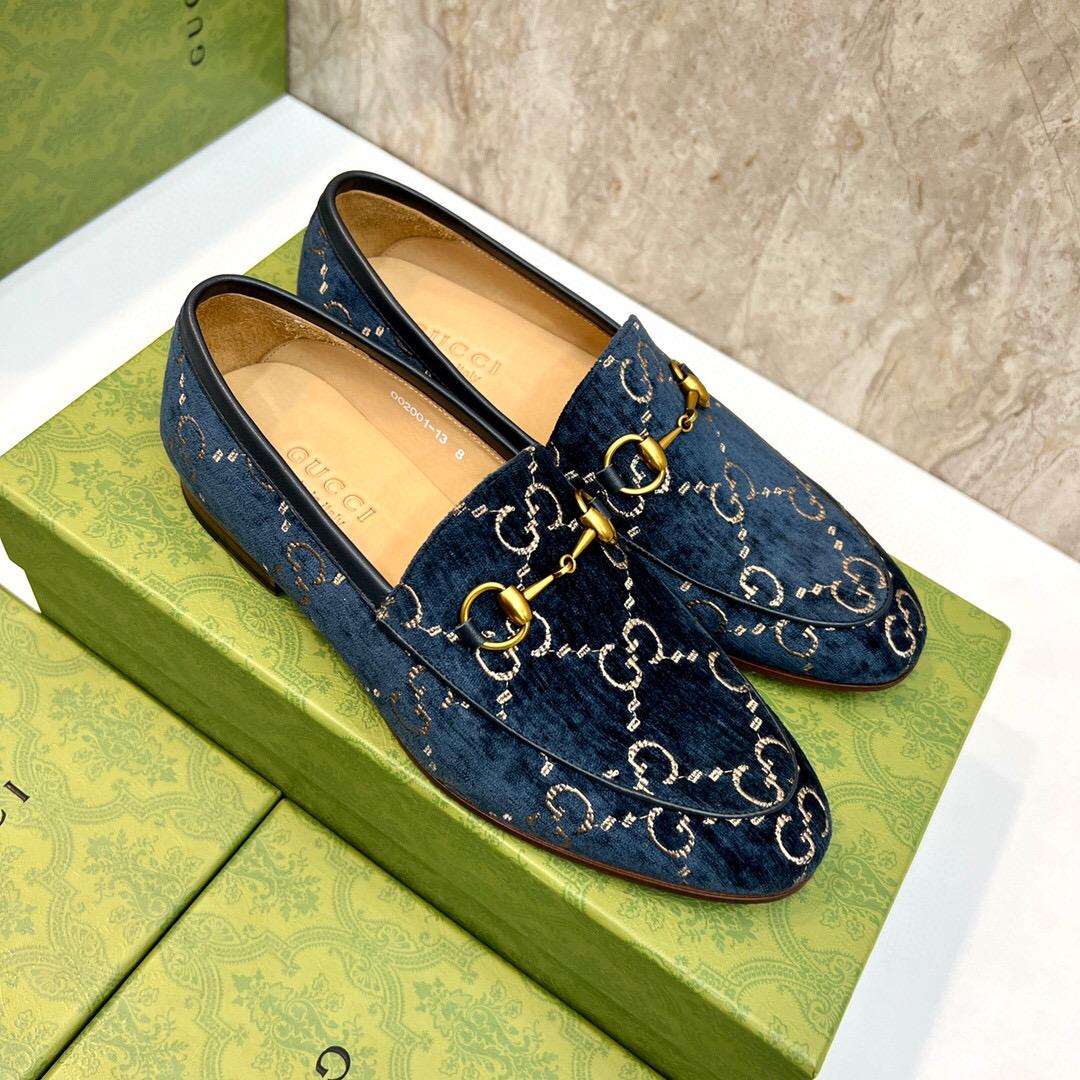 Gucci Men's Gucci Jordaan GG Velvet Loafer(Upon Uk Size) - EUR FASHION