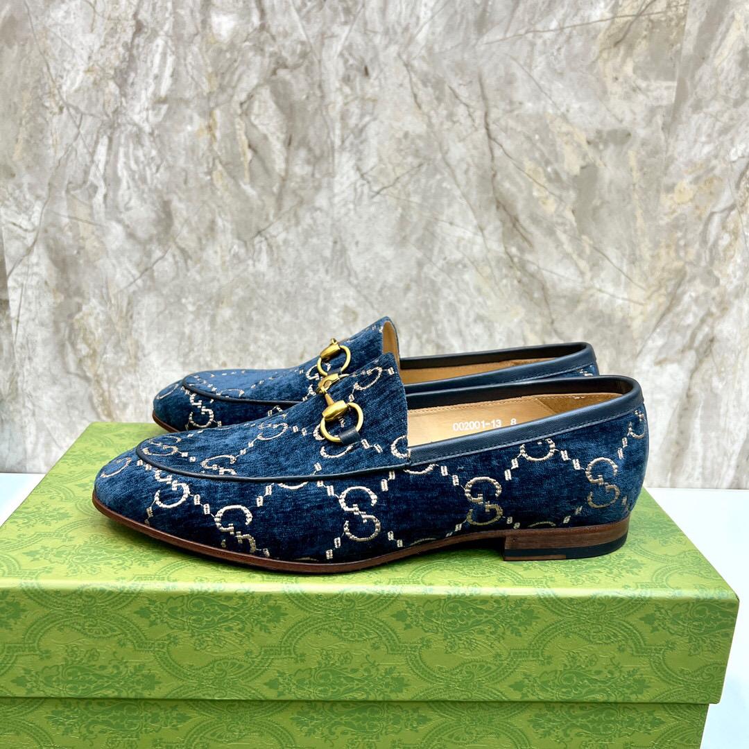 Gucci Men's Gucci Jordaan GG Velvet Loafer(Upon Uk Size) - EUR FASHION