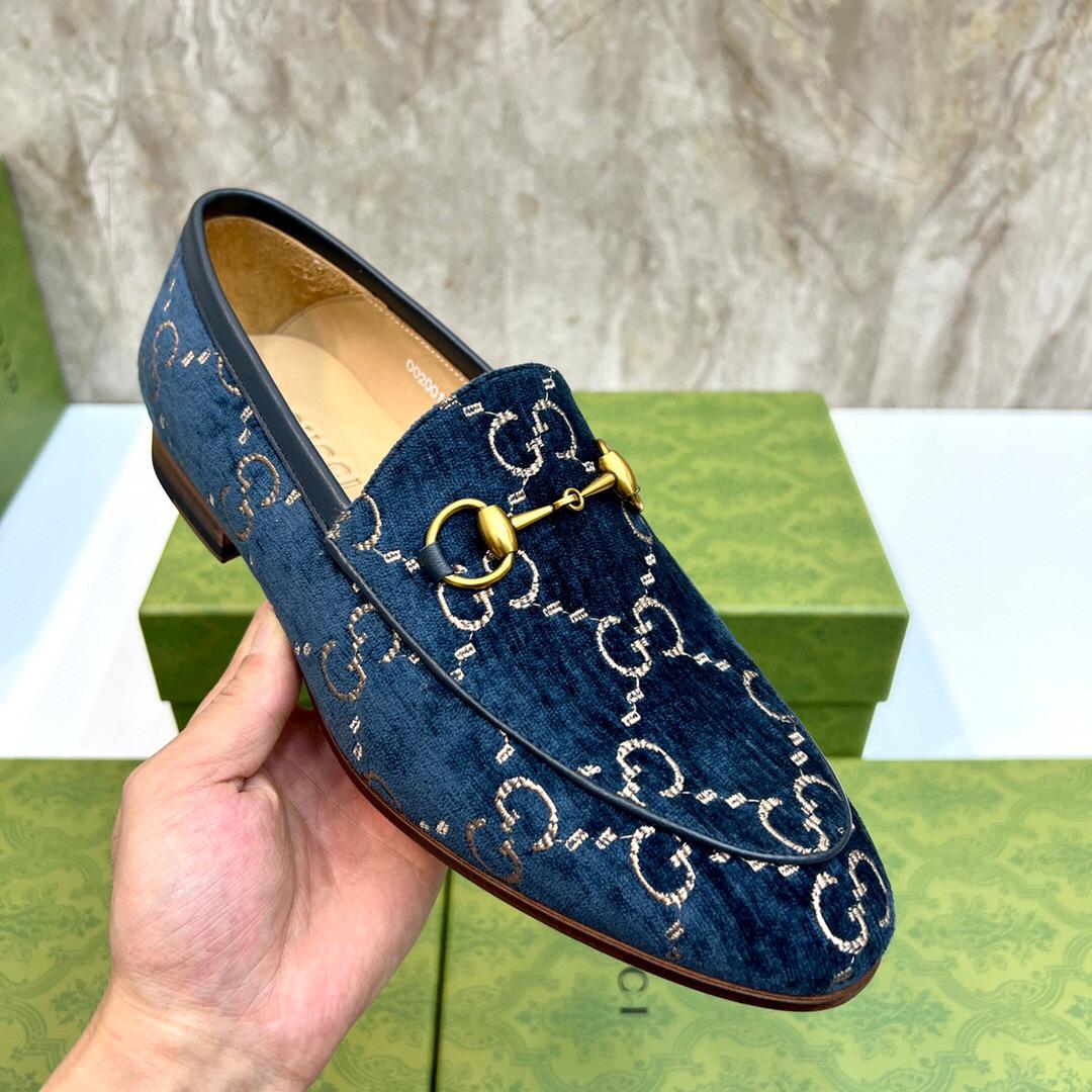 Gucci Men's Gucci Jordaan GG Velvet Loafer(Upon Uk Size) - EUR FASHION
