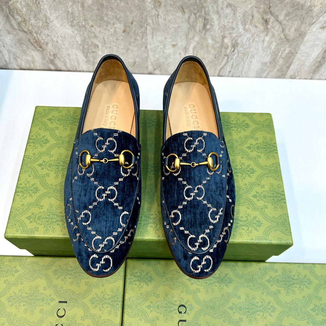 Gucci Men's Gucci Jordaan GG Velvet Loafer(Upon Uk Size) - EUR FASHION