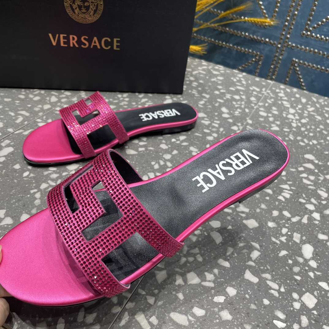 Versace Greca Maze Crystal Flat Sandals - EUR FASHION