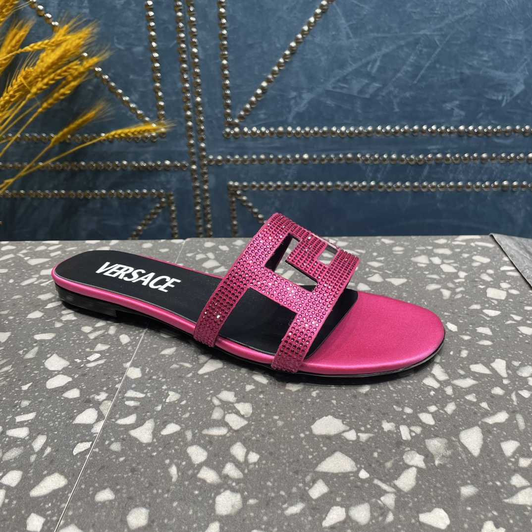 Versace Greca Maze Crystal Flat Sandals - EUR FASHION