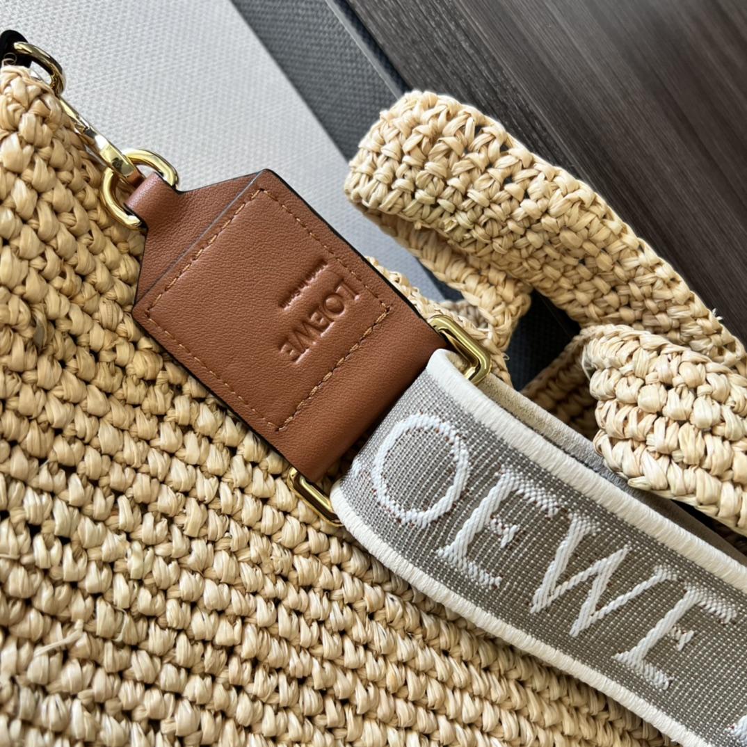 Loewe Mini Slit Bag In raffia And Calfskin - EUR FASHION