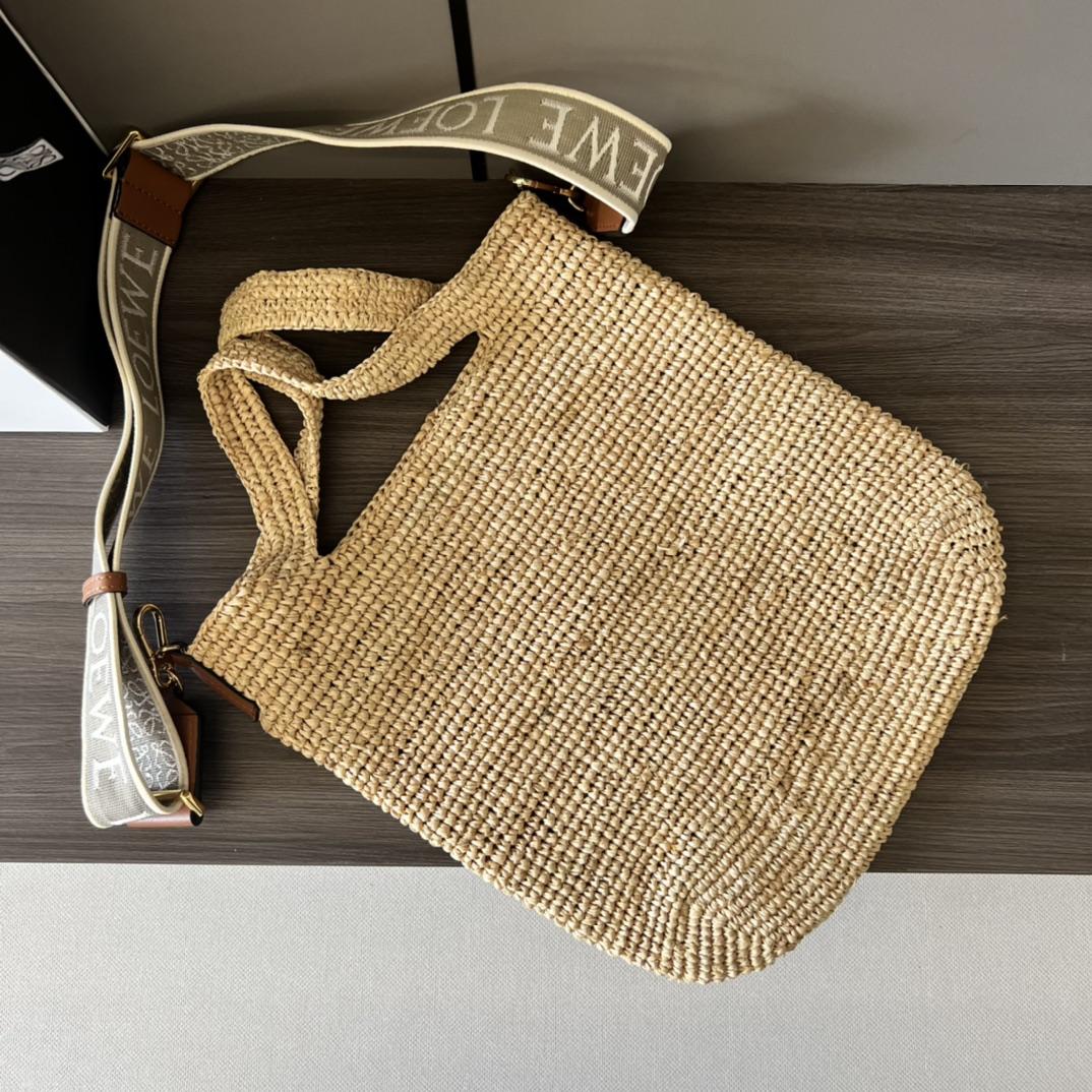 Loewe Mini Slit Bag In raffia And Calfskin - EUR FASHION