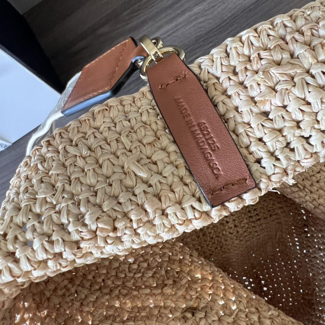 Loewe Mini Slit Bag In raffia And Calfskin - EUR FASHION