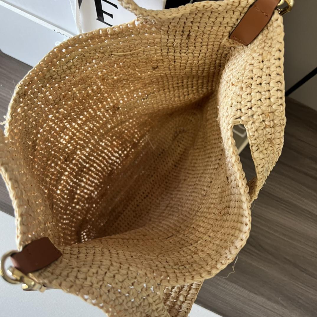 Loewe Mini Slit Bag In raffia And Calfskin - EUR FASHION