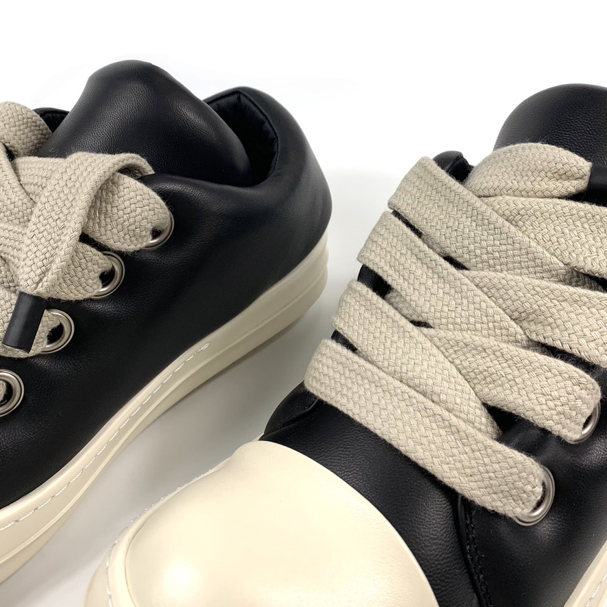 Rick Owens Black Jumbo Lace-up Padded Sneakers - EUR FASHION