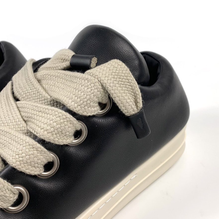 Rick Owens Black Jumbo Lace-up Padded Sneakers - EUR FASHION
