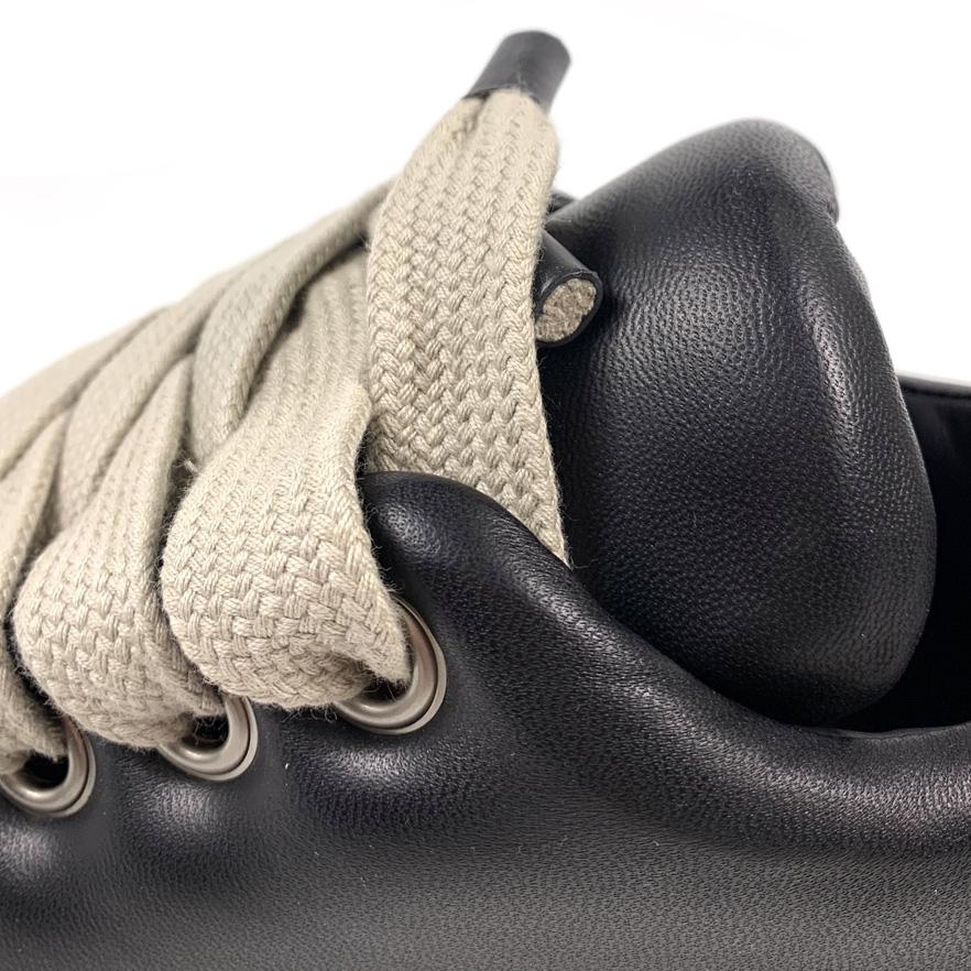 Rick Owens Black Jumbo Lace-up Padded Sneakers - EUR FASHION