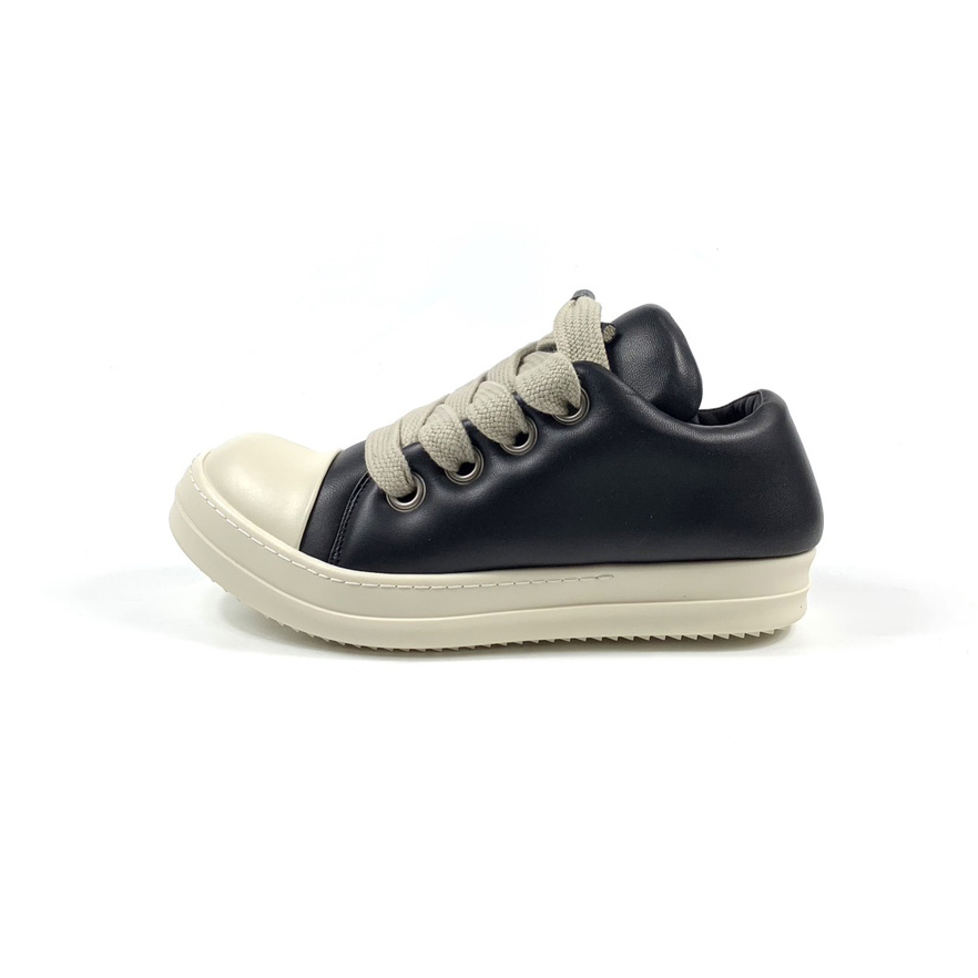 Rick Owens Black Jumbo Lace-up Padded Sneakers - EUR FASHION