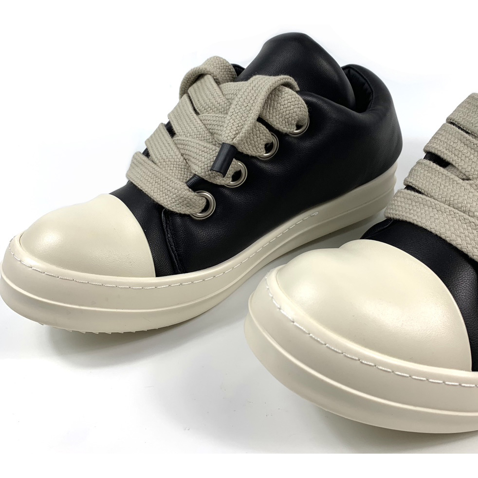 Rick Owens Black Jumbo Lace-up Padded Sneakers - EUR FASHION