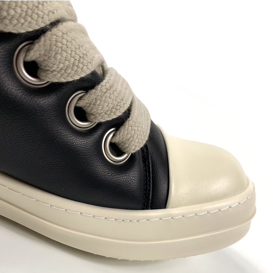 Rick Owens Black Jumbo Lace-up Padded Sneakers - EUR FASHION