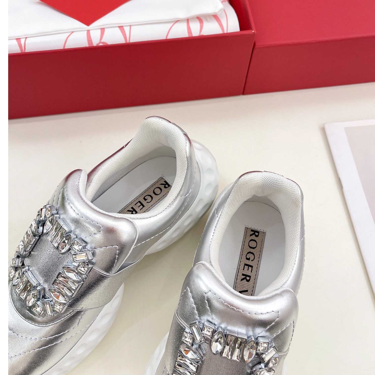 Roger Vivier Viv' Run Light Strass Buckle Sneakers In Fabrics - EUR FASHION
