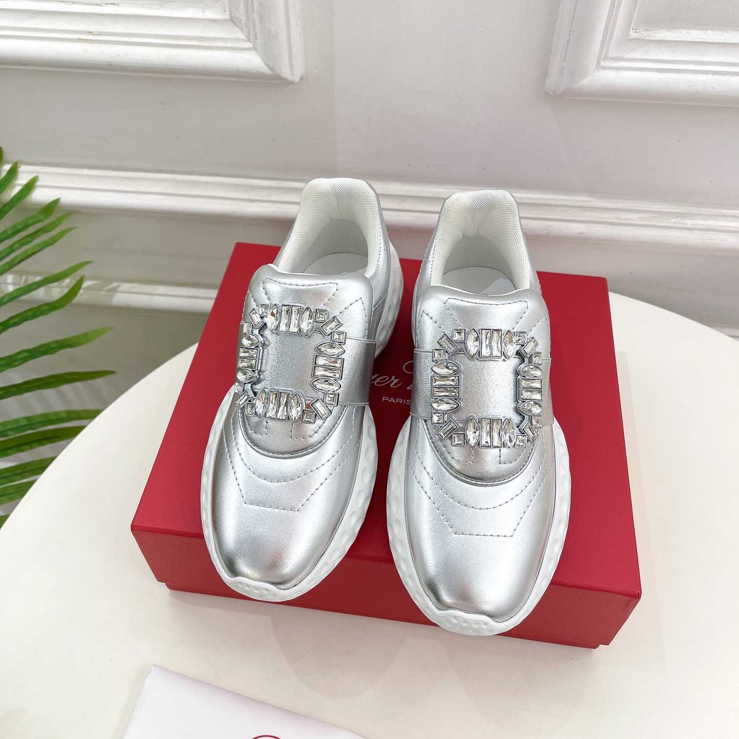 Roger Vivier Viv' Run Light Strass Buckle Sneakers In Fabrics - EUR FASHION