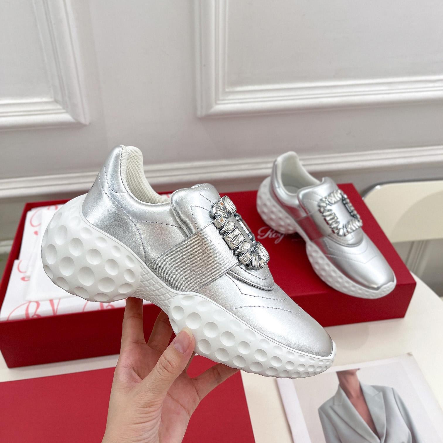 Roger Vivier Viv' Run Light Strass Buckle Sneakers In Fabrics - EUR FASHION