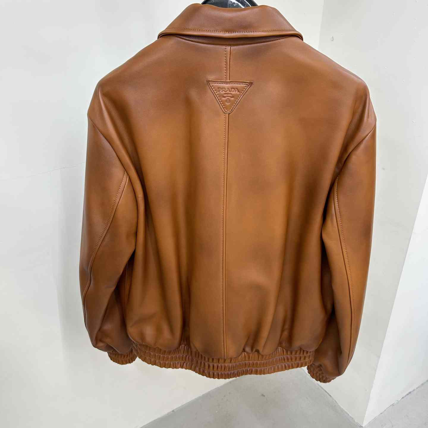 Prada Oversized Nappa Leather Bomber Jacket - EUR FASHION