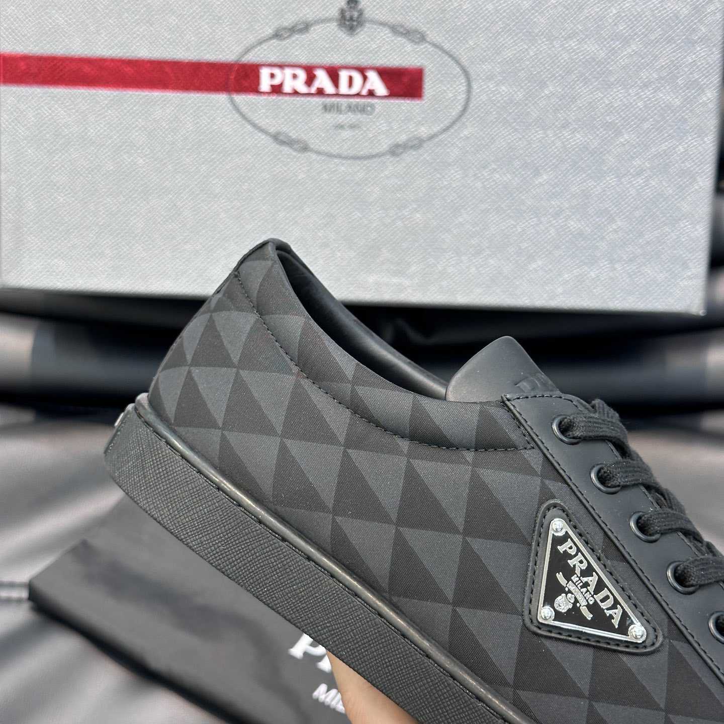 Prada Leather And Re-Nylon Sneakers - EUR FASHION