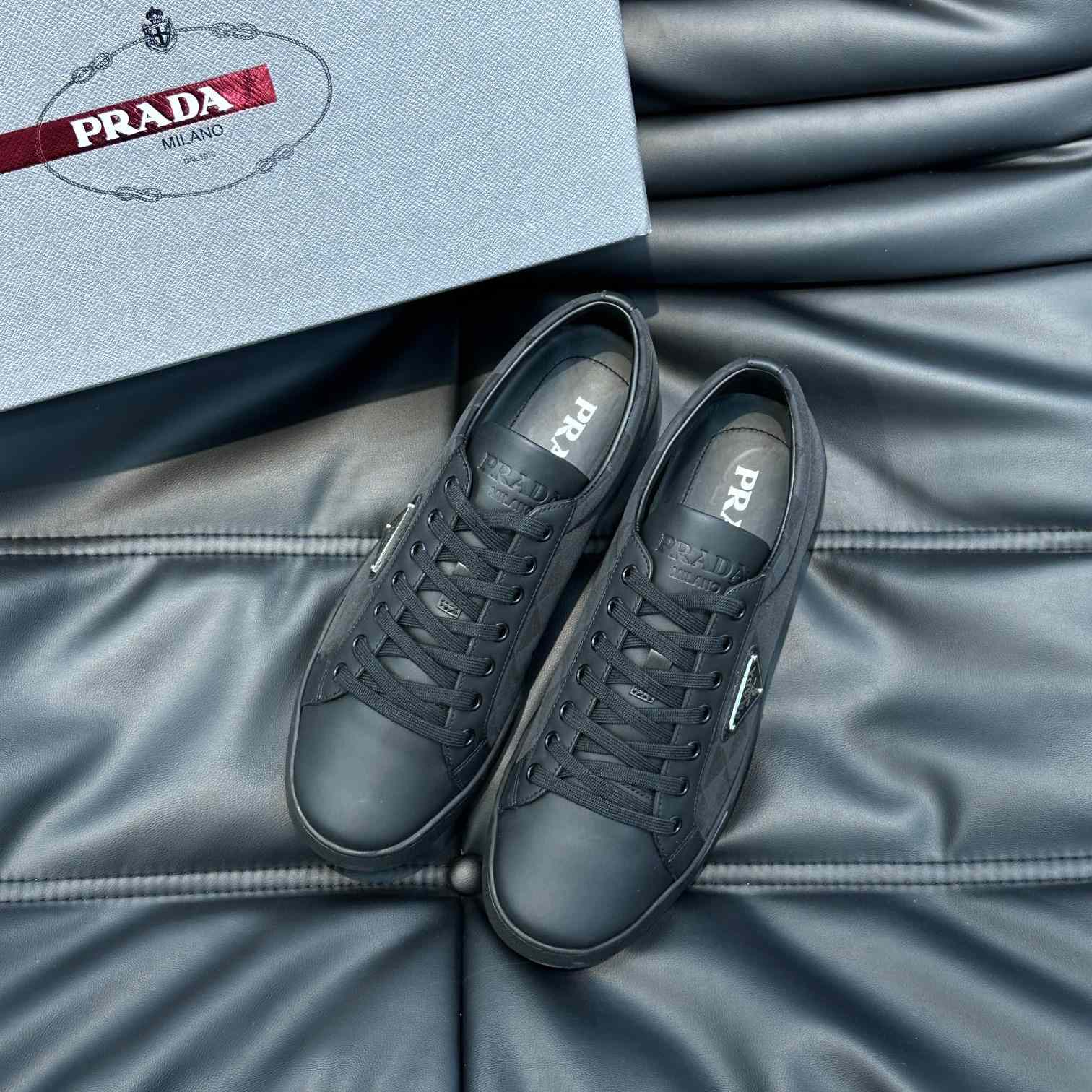 Prada Leather And Re-Nylon Sneakers - EUR FASHION