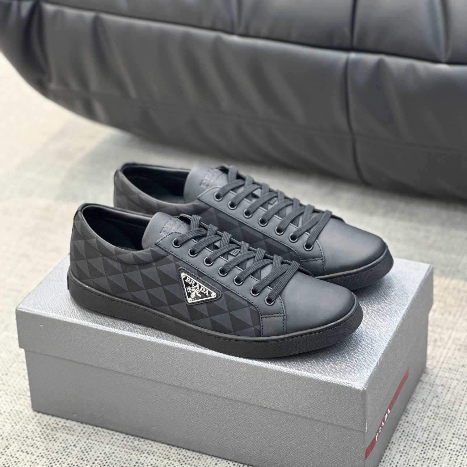 Prada Leather And Re-Nylon Sneakers - EUR FASHION