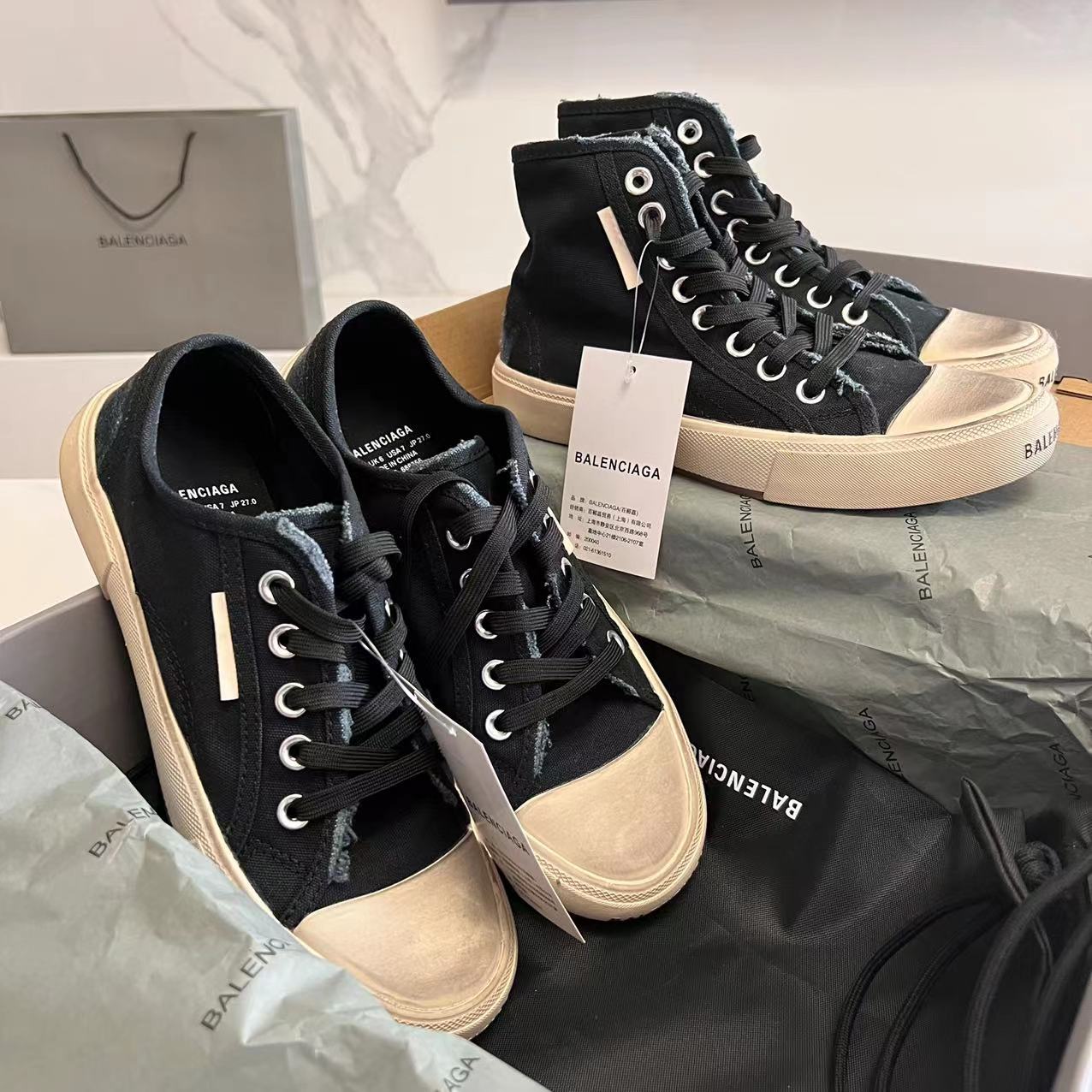 Balenciaga Paris Low Top Sneaker In Black  - EUR FASHION