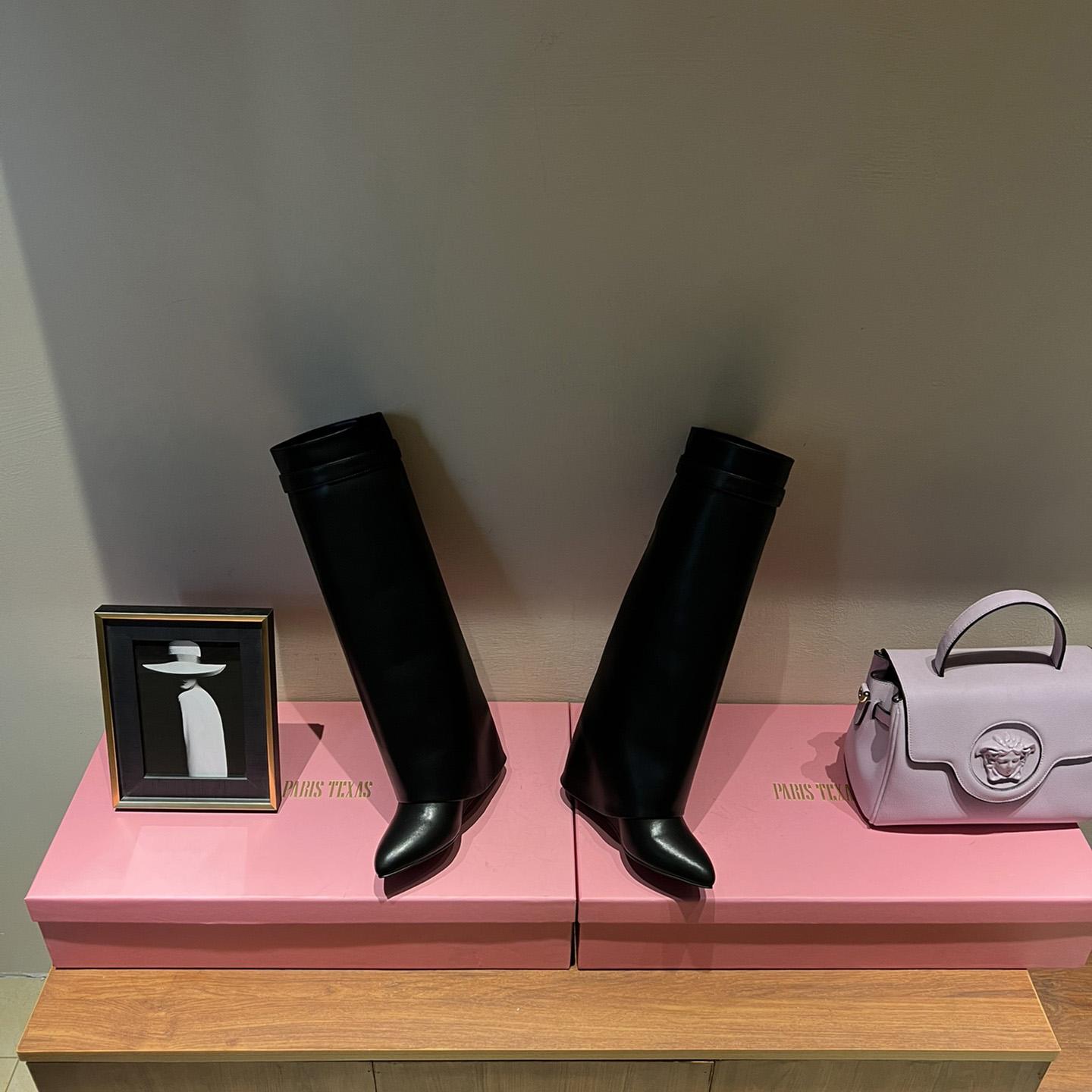 Givenchy Shark Lock Leather Knee-high Boots - EUR FASHION