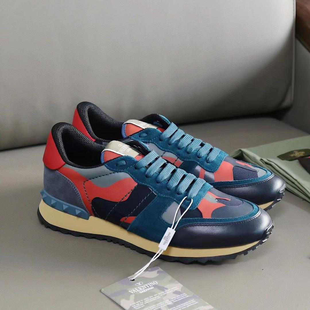Valenti Multicolor Suede,Canvas and Leather Rockrunner Camouflage Sneakers - EUR FASHION