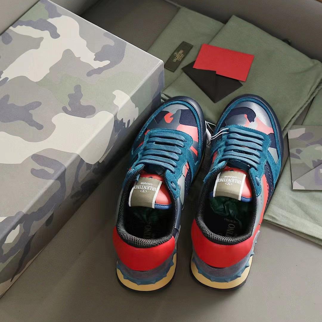 Valenti Multicolor Suede,Canvas and Leather Rockrunner Camouflage Sneakers - EUR FASHION