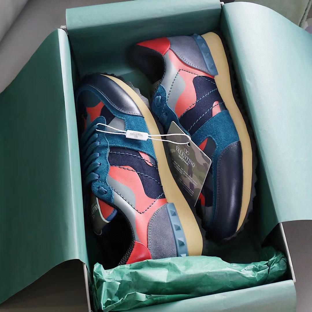 Valenti Multicolor Suede,Canvas and Leather Rockrunner Camouflage Sneakers - EUR FASHION
