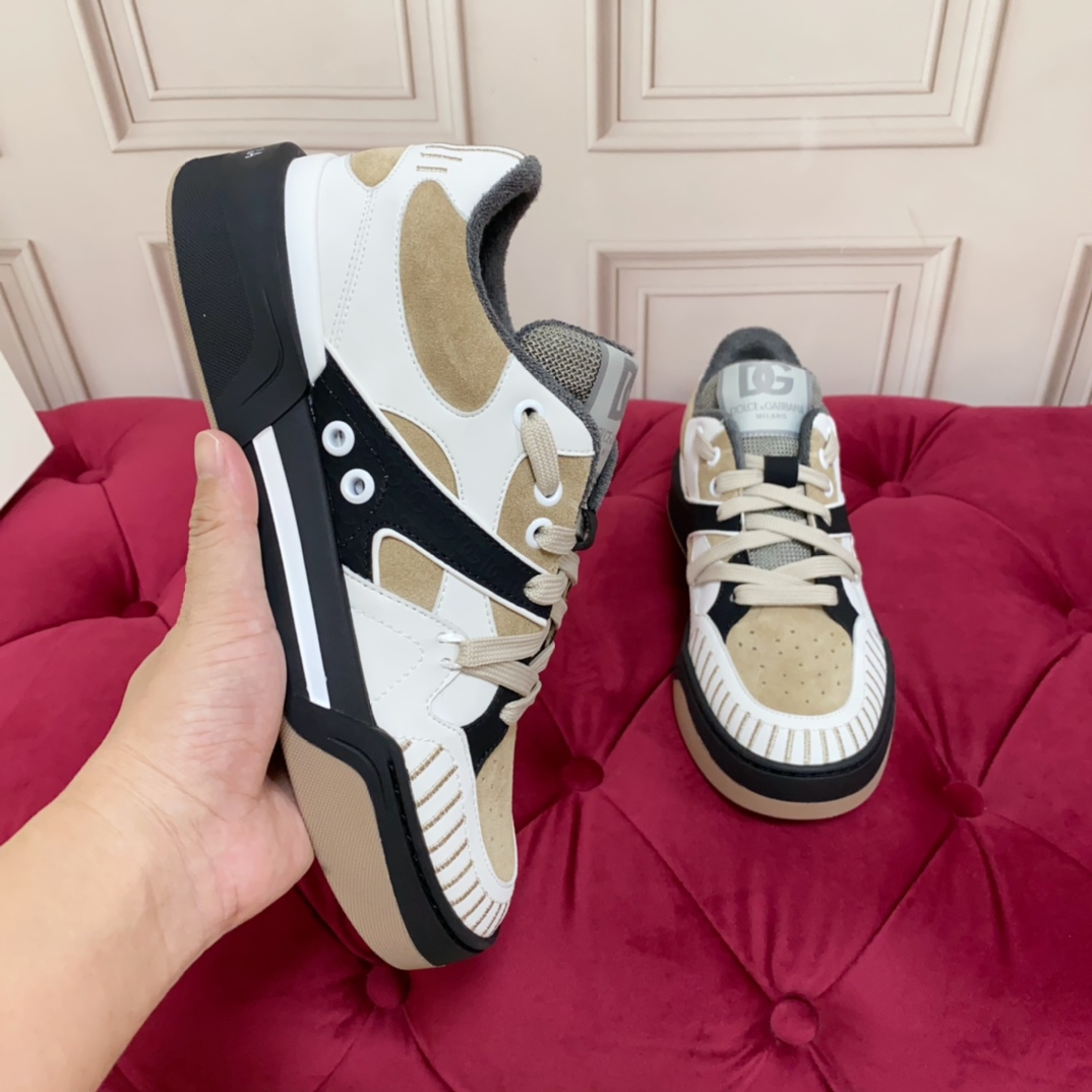 Dolce & Gabbana Mixed-material New Roma Sneakers - EUR FASHION
