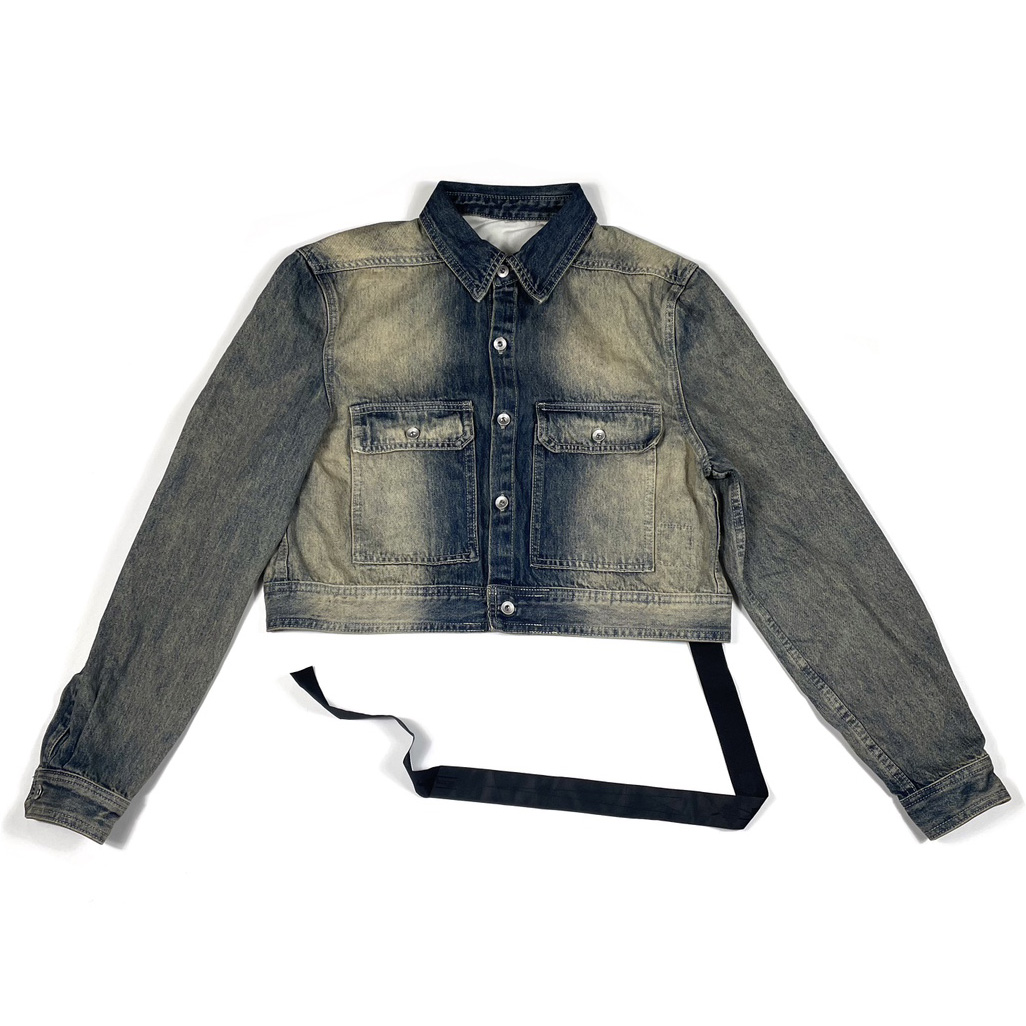 Rick Owens Cropped Denim Jacket - EUR FASHION