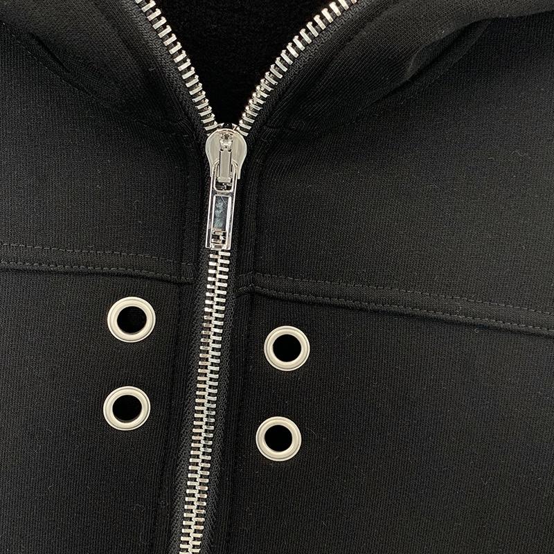 Rick Owens Eyelet-detail Zip-up Hoodie - EUR FASHION