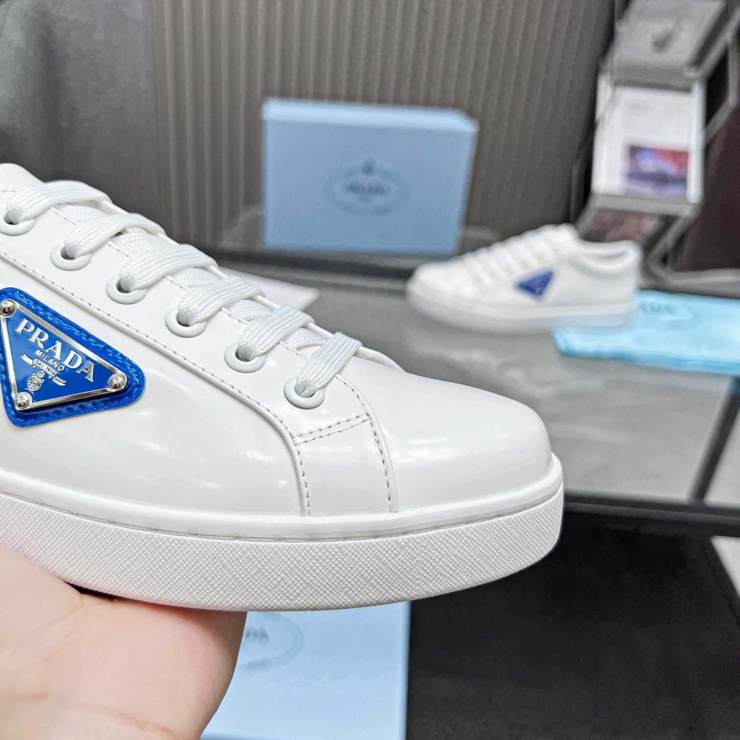Prada Brushed Leather Low-top Sneakers - EUR FASHION