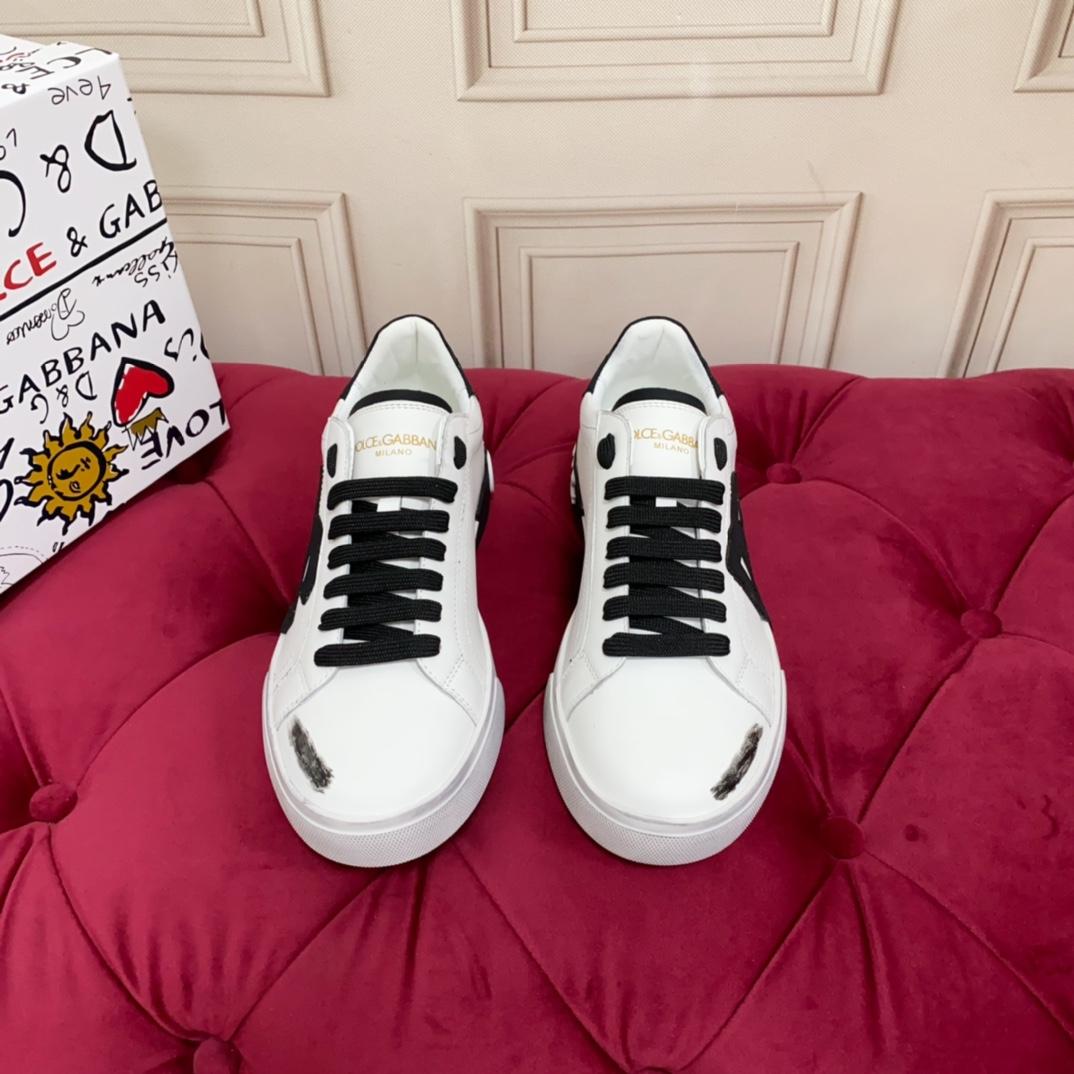 Dolce & Gabbana Portofino Vintage Calfskin Sneakers - EUR FASHION
