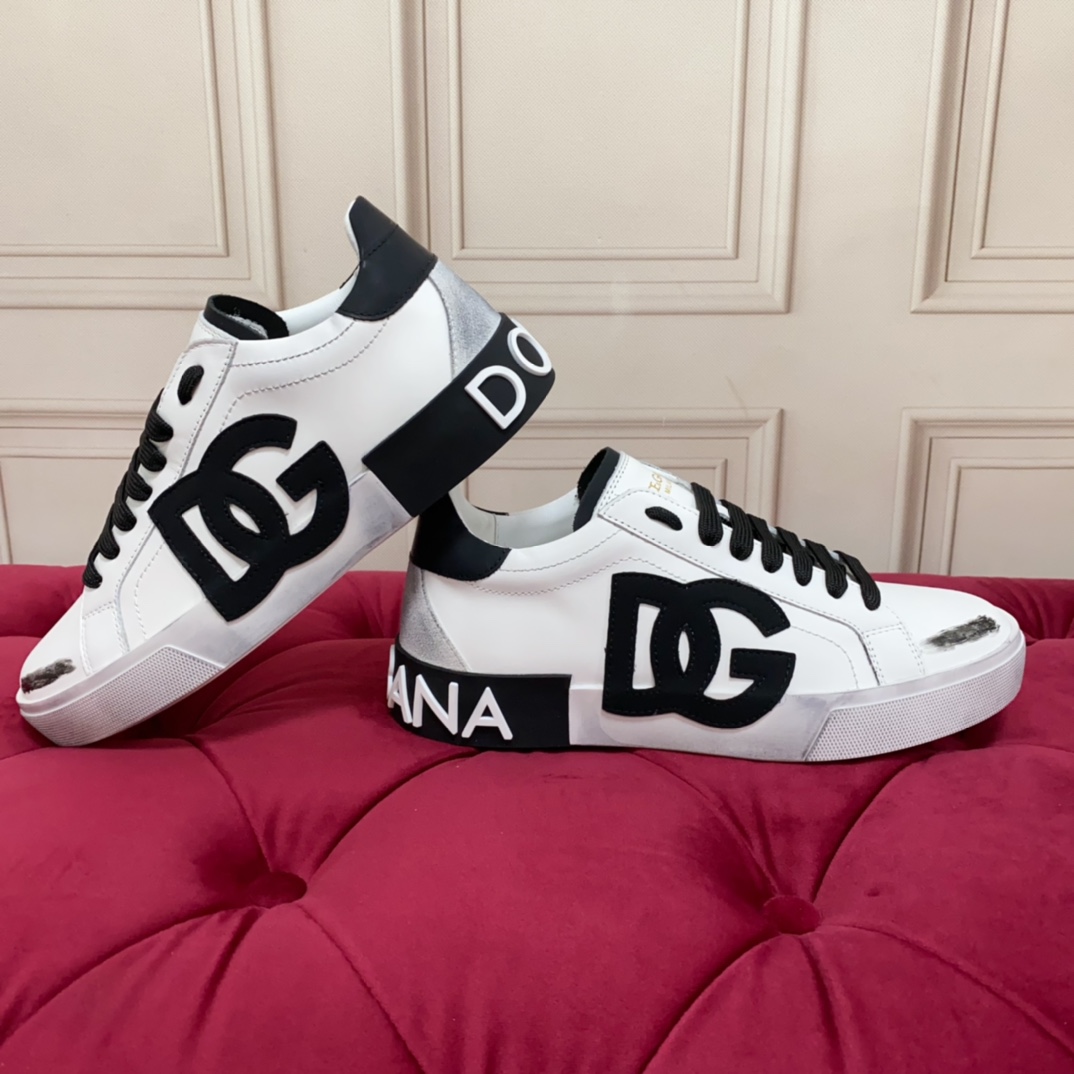 Dolce & Gabbana Portofino Vintage Calfskin Sneakers - EUR FASHION