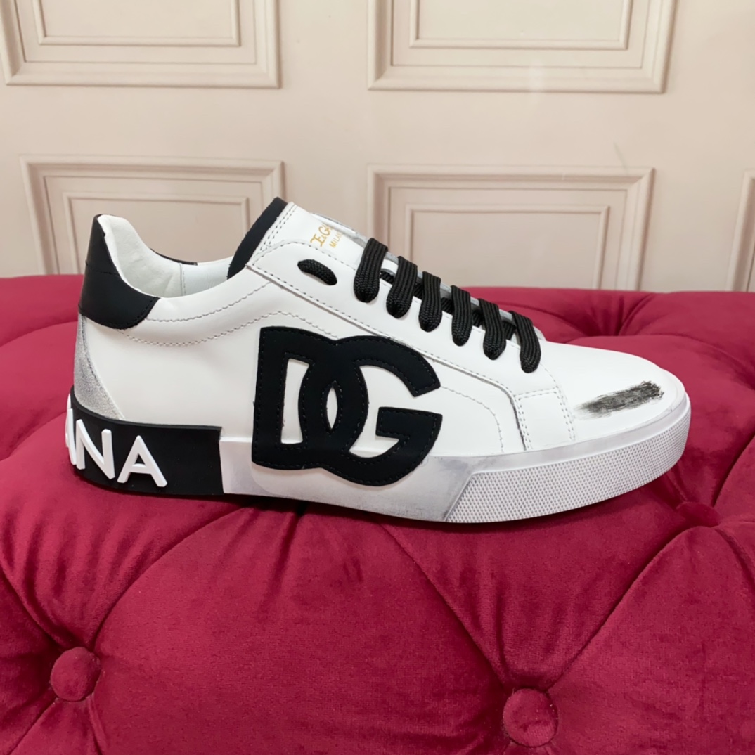 Dolce & Gabbana Portofino Vintage Calfskin Sneakers - EUR FASHION