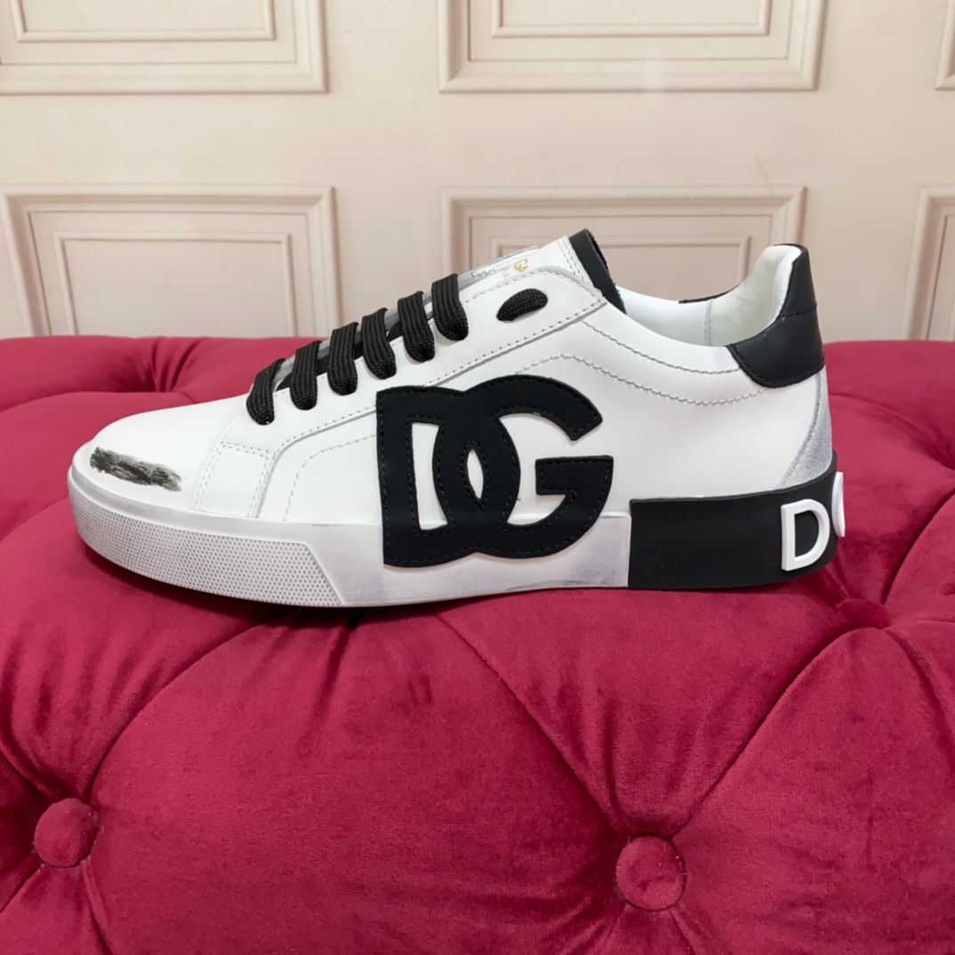 Dolce & Gabbana Portofino Vintage Calfskin Sneakers - EUR FASHION