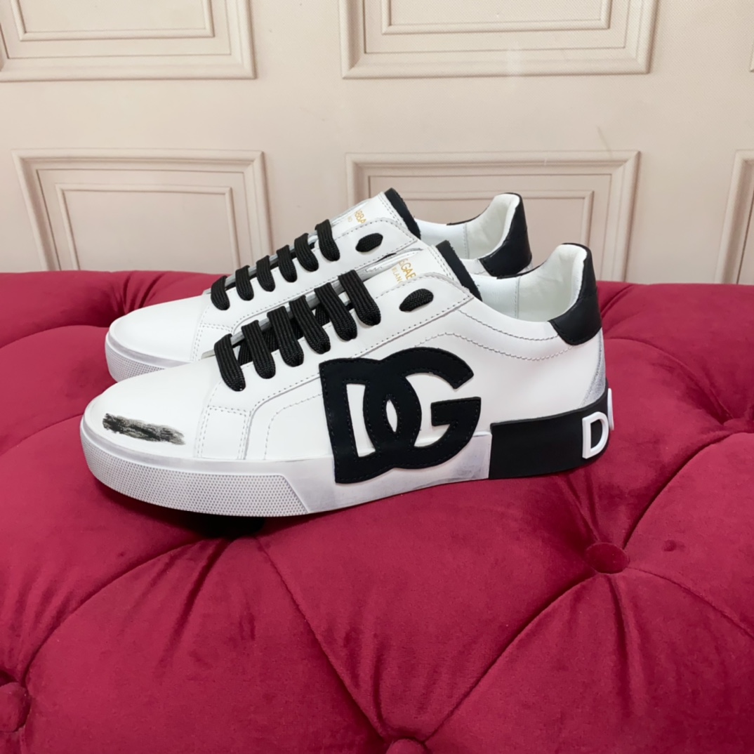 Dolce & Gabbana Portofino Vintage Calfskin Sneakers - EUR FASHION
