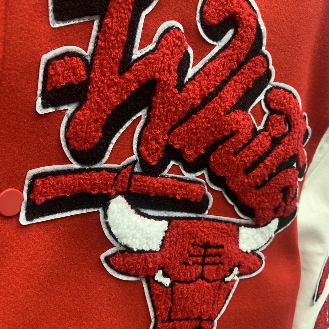 Off White C/O Chicago Bulls Varsity Jacket - EUR FASHION