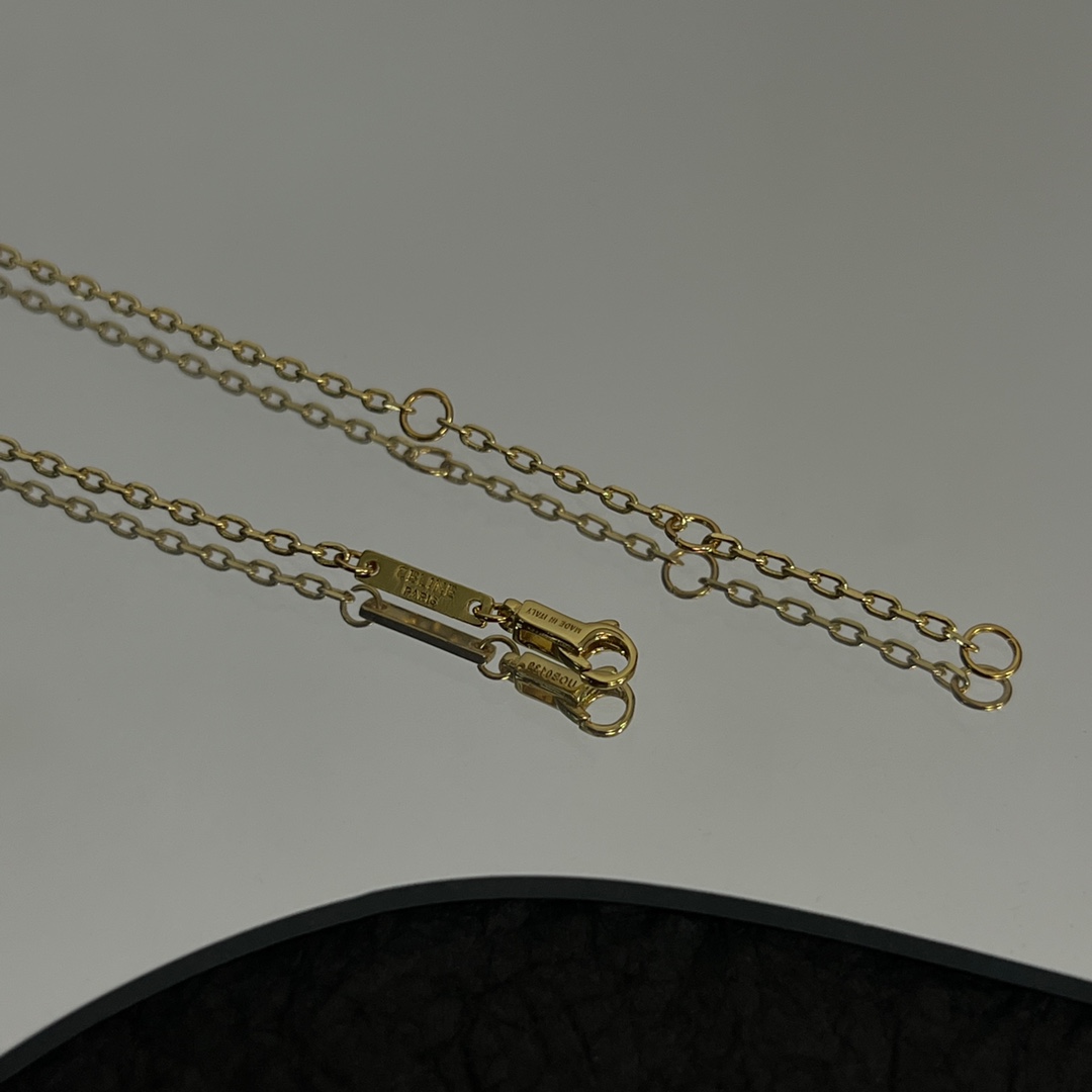 Celine Triomphe Folk Pompons Sautoir In Brass With Gold Finish - EUR FASHION