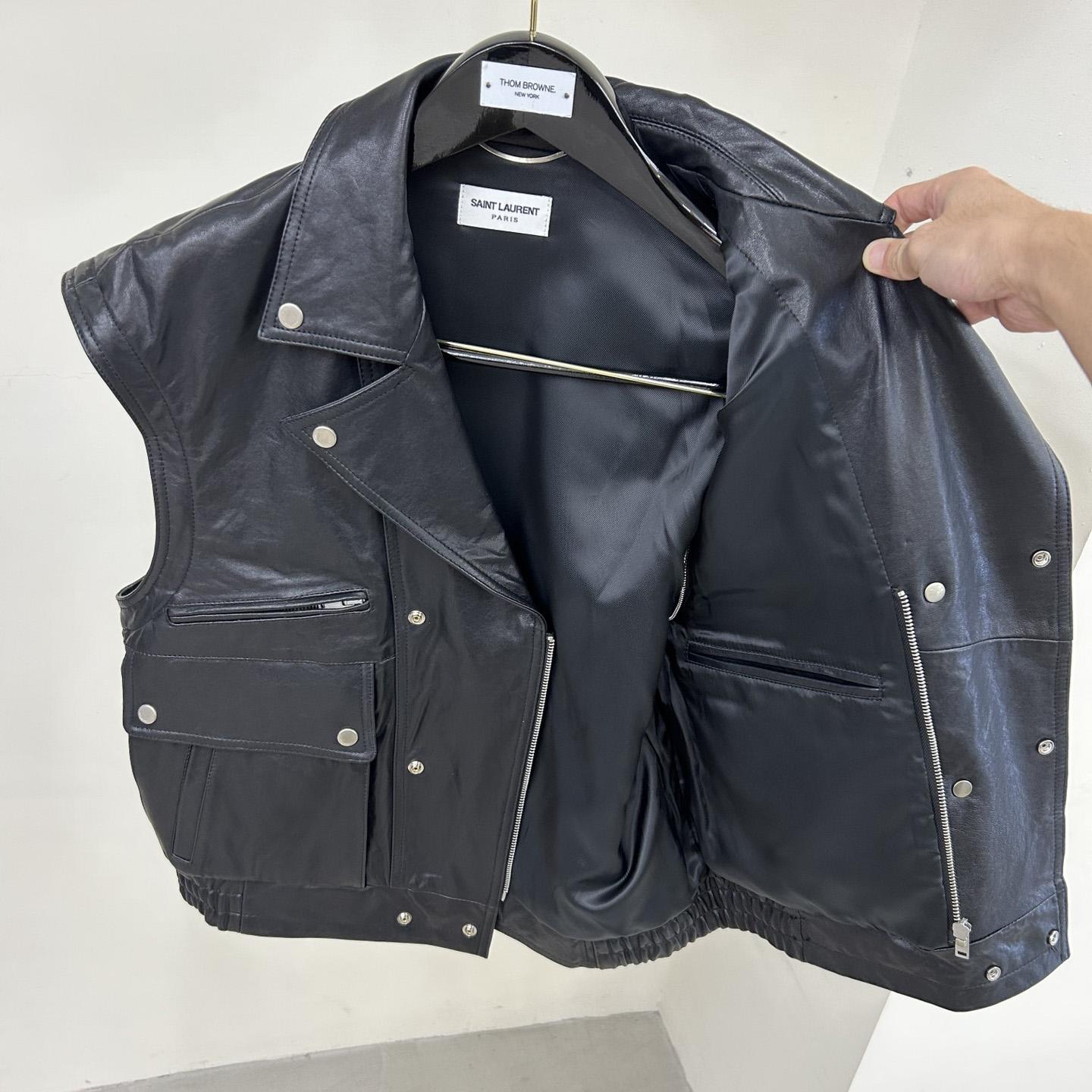 Saint Laurent Biker Jacket In Vintage Crinkled Lambskin - EUR FASHION