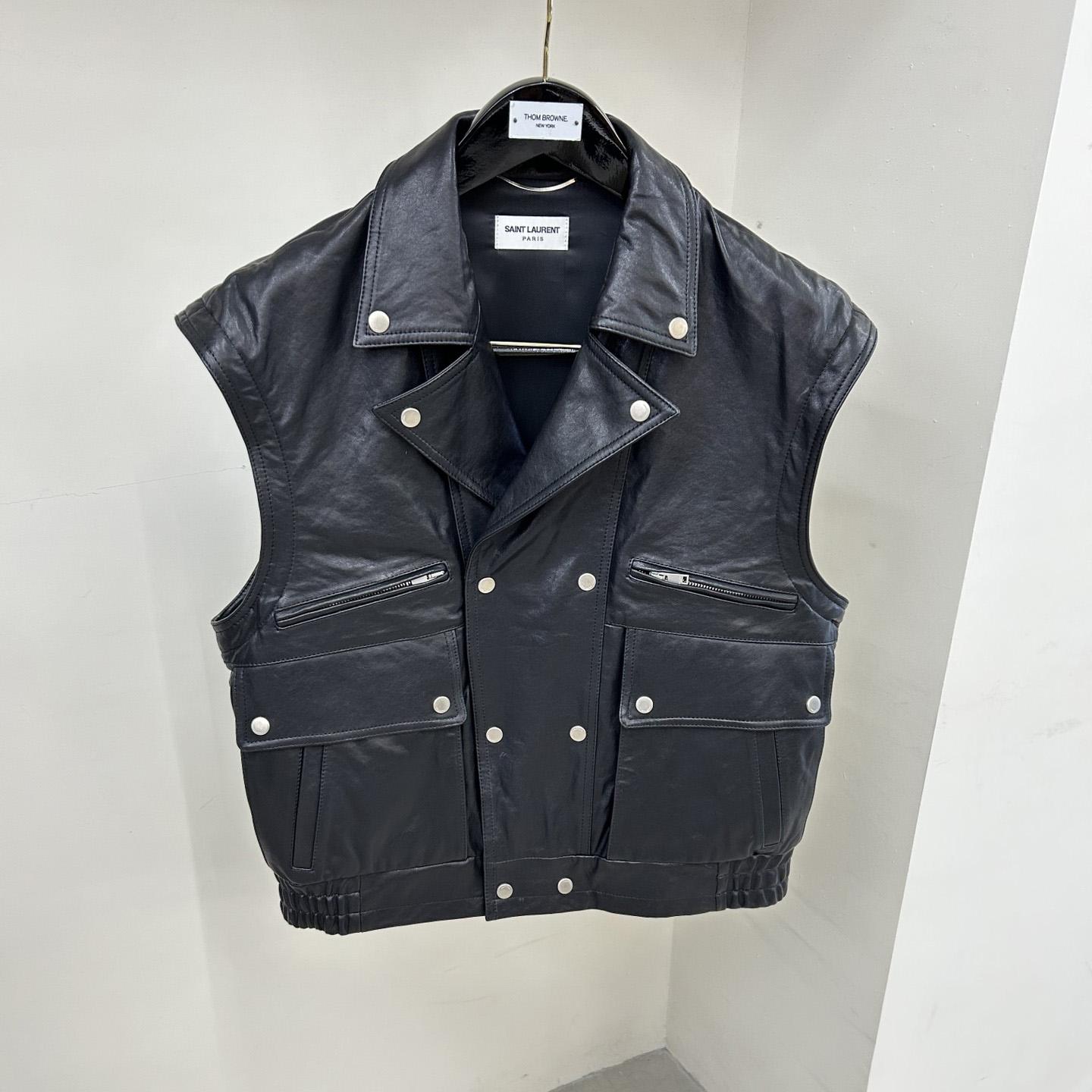 Saint Laurent Biker Jacket In Vintage Crinkled Lambskin - EUR FASHION