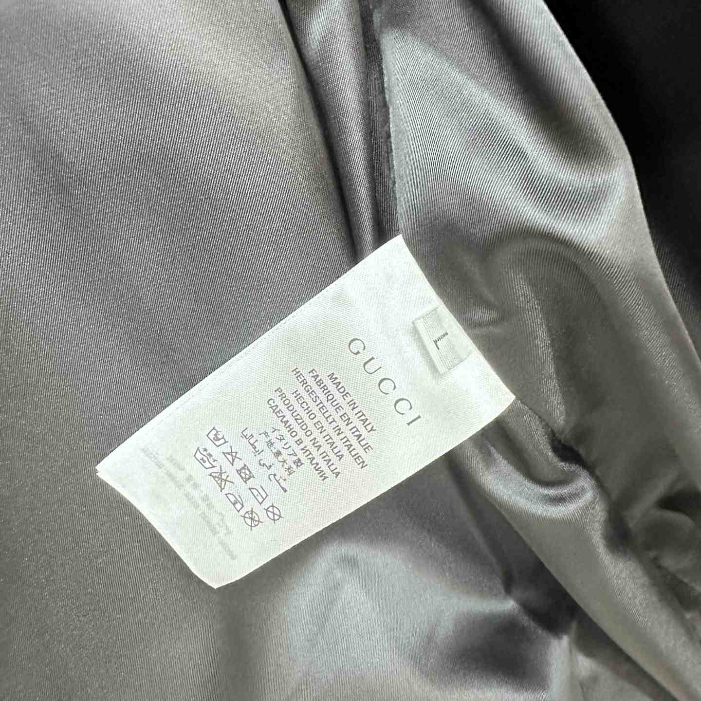 Gucci Leather Bomber Jacket With Gucci Lettering - EUR FASHION