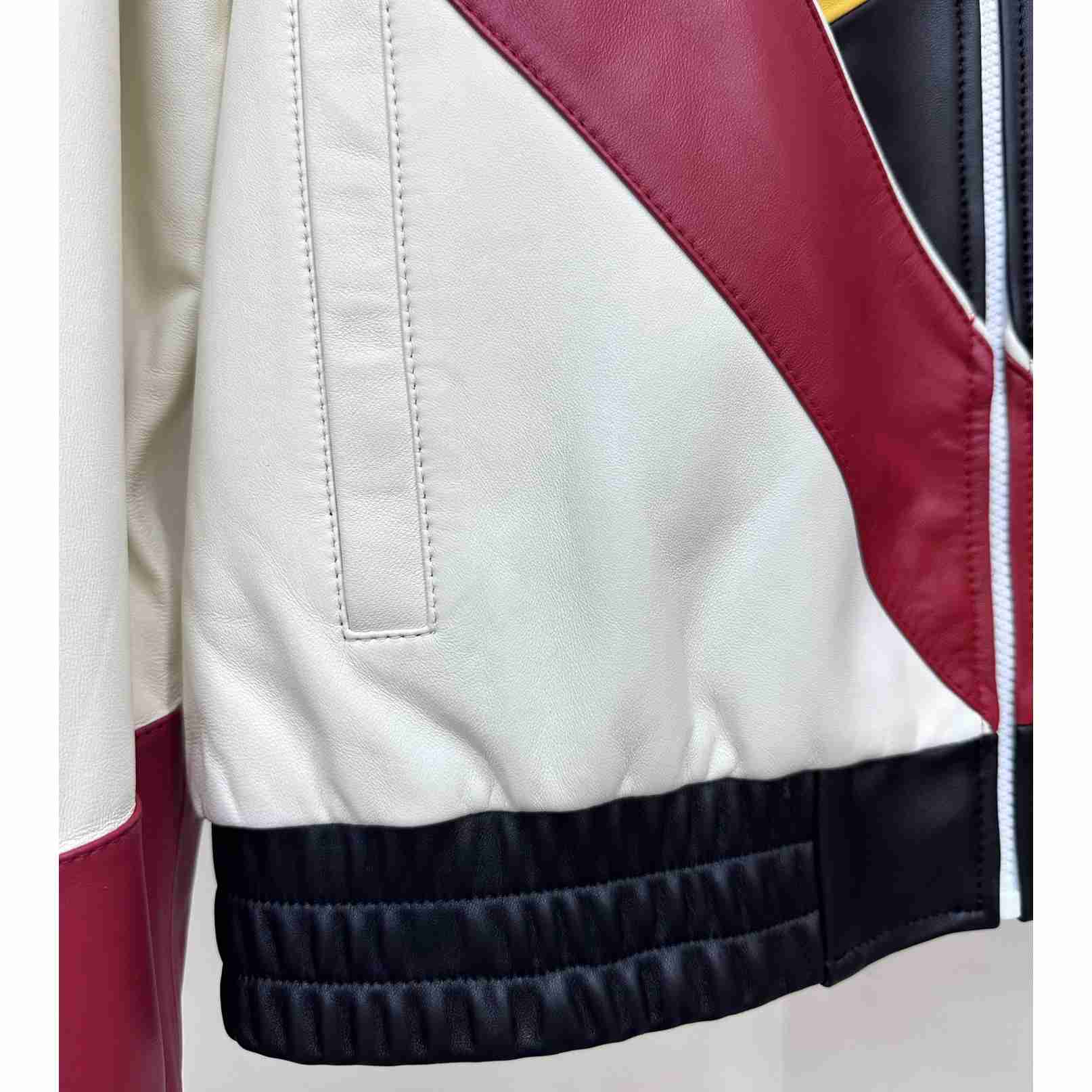 Gucci Leather Bomber Jacket With Gucci Lettering - EUR FASHION