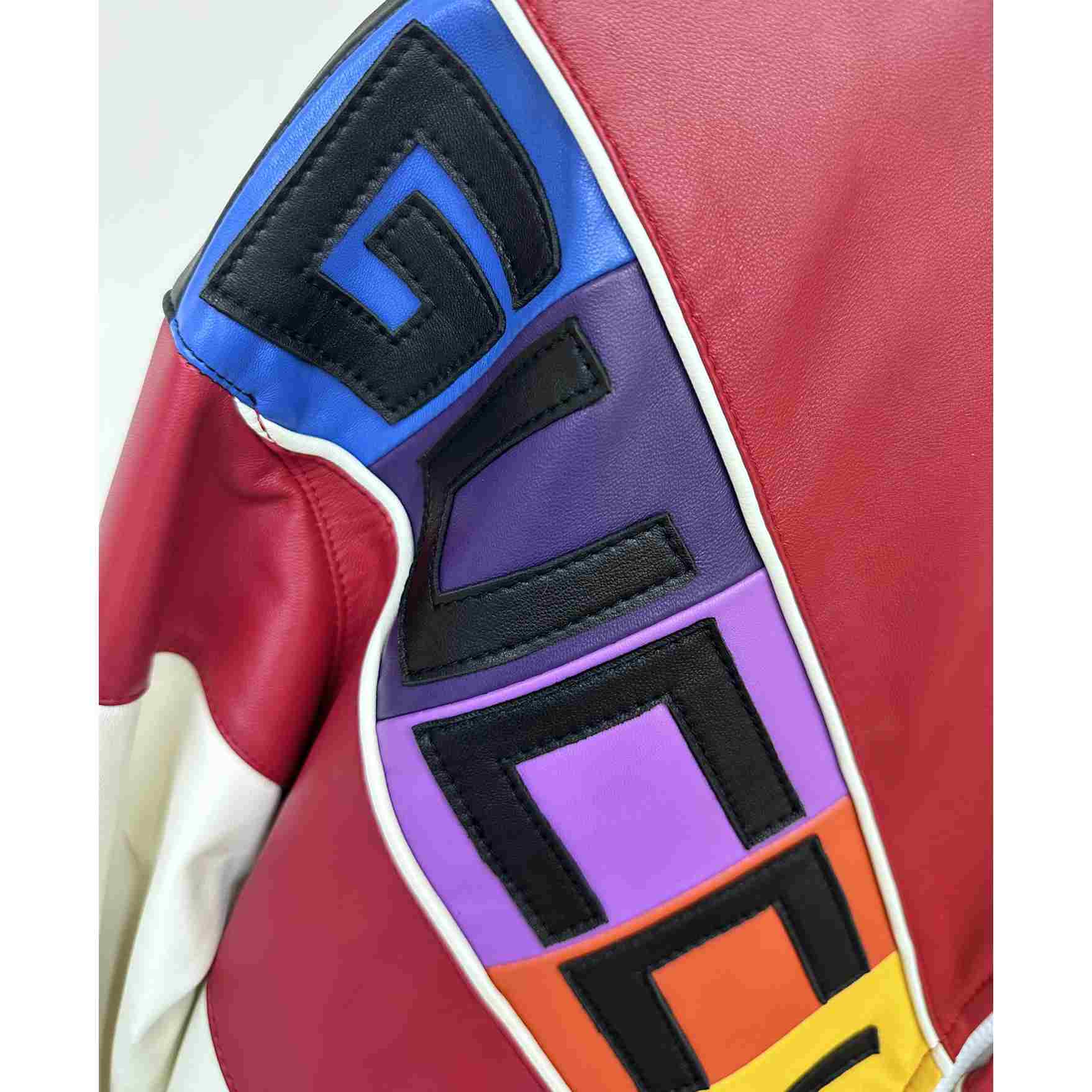 Gucci Leather Bomber Jacket With Gucci Lettering - EUR FASHION